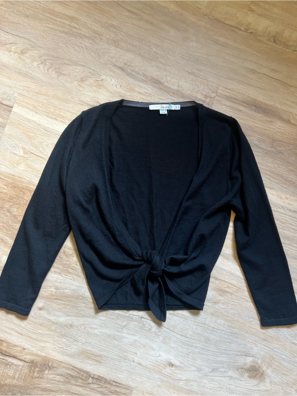 Boden Black Knit Open-Front Cardigan Size 2 100% Wool